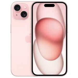 Apple iPhone 15 5G 256GB 6GB RAM Dual SIM smartfon w kolorze różowym, widok z przodu i tyłu - Telefon komórkowy