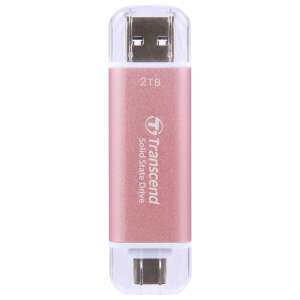 Transcend ESD310 2TB rózsaszín hordozható SSD USB-A és USB-C csatlakozókkal - Transcend