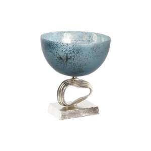 Asztaldísz DKD Home Decor Kristály Ezüst színű Kék Alumínium (24 x 24 x 26 cm) 90370575 