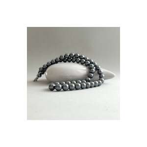 Hematit gyöngysor, 8 mm-es gyöngyökkel, 40 cm hosszúság - Női nyaklánc