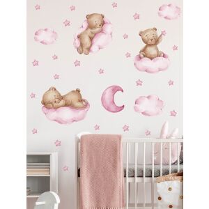 Falmatrica - Macik Rózsaszín Felhőn - Gyerekszoba - 90x30cm