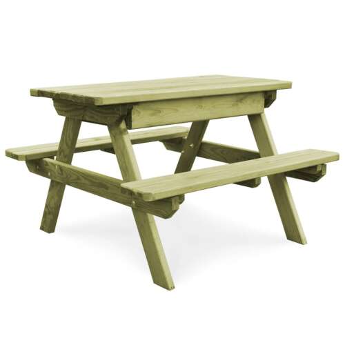 vidaXL impregnált fenyőfa gyerek piknik asztal padokkal 90x90x58 cm 45626808