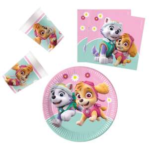 Paw Patrol Skye és Everest parti szett: tányér, szalvéták és poharak - Mancs Őrjárat