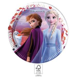 Disney Frozen II Leaf, Jégvarázs papírtányér 8 db-os 23 cm FSC 90376139 "jégvarázs"  Party terítékek