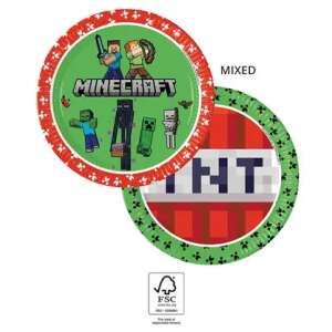 Minecraft papírtányér 8 db-os 23 cm FSC 90376149 Party teríték