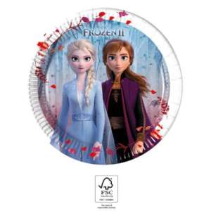 Disney Frozen II Leaf, Jégvarázs papírtányér 8 db-os 19,5 cm FSC 90376171 "jégvarázs"  Party terítékek