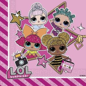 Serwetki papierowe LOL Surprise Glitterati, 20 sztuk - Serwetki