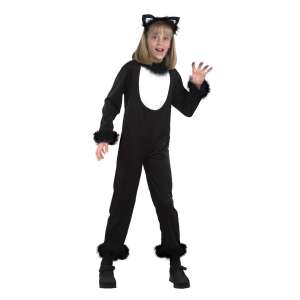 Black cat costume for girls, Kitty cat costume for girls, Halloween cat costume for girls, cat costume for kids, girls cat costume, cat costume for girls 10-12 years, cat costume for girls 140-152 cm, front view - OEM