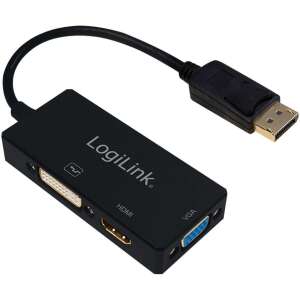 Adapter LogiLink 4K DisplayPort do DVI/HDMI/VGA - Konwerter DisplayPort