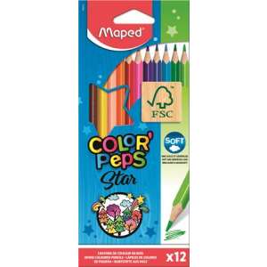 Színes ceruza készlet, háromszögletű, MAPED "Color`Peps Star", 12 különböző szín 90635326 