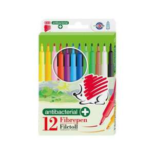 ICO Filctoll antibakteriális filctoll készlet, 12 db, 1 mm, vegyes színek - Filctoll