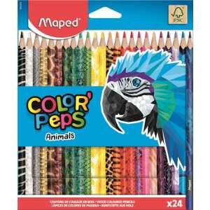 Színes ceruza készlet, háromszögletű, MAPED "Color`Peps Animal", 24 különböző szín 90388076 