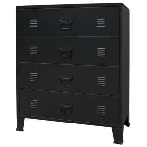 vidaXL 4-drawer metal chest of drawers in black - Dresser