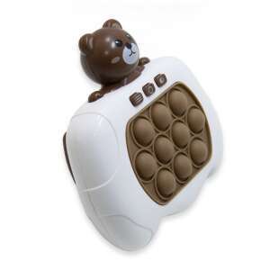 Interactive Pop It toy with bear design, light up and sound effects, stress relief toy for kids and adults, side view - Nonbrand Interactive Kids' Toy