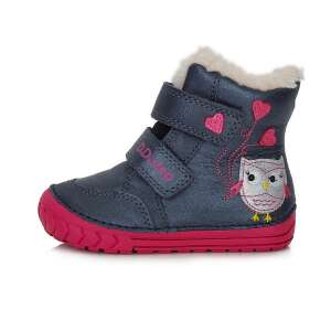 DDstep kislány téli cipő, kék, piros szíves bagyollyal 20 90427173 Magasszárú gyerekcipők, bakancsok - Magasszárú gyerekcipő