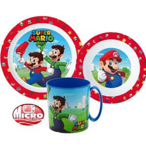 Super Mario étkészlet, micro műanyag szett 90428586 Gyerek tányérok, evőeszközök, étkészletek
