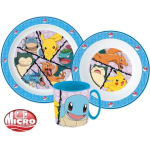 Pokémon étkészlet, micro műanyag szett 90428595 Gyerek tányérok, evőeszközök, étkészletek