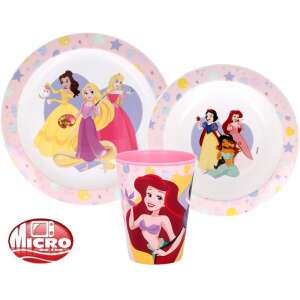 Disney Hercegnők True étkészlet, micro műanyag szett, pohárral 260 ml 90428602 Gyerek tányérok, evőeszközök, étkészletek