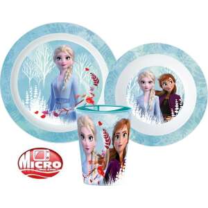 Disney Jégvarázs étkészlet, micro műanyag szett, pohárral 260 ml 90428604 "jégvarázs"  Gyerek tányér, evőeszköz, étkészlet