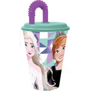 Disney Jégvarázs Ice Magic szívószálas pohár, műanyag 430 ml 90431313 "jégvarázs"  Bögre