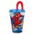 Kubek ze słomką Spider-Man Web-Jump, plastikowy, 430 ml 90431323
