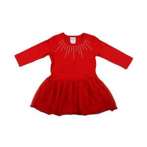 Piros hosszú ujjú lányka ruha, tüll szoknyával, 104-es méret, Asti márka - Asti