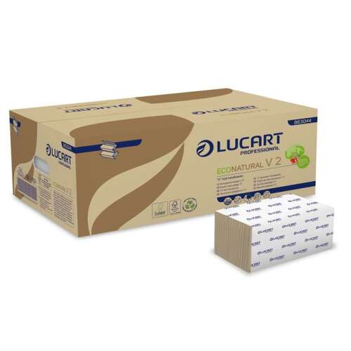 Lucart ECO Natural V skladaný uterák na ruky 2 vrstvový 20x190 listov/kartón 40 kartónov/paleta