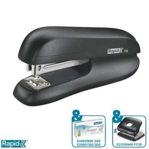 Rapid F6 tűzőgép, fekete, 20 lap kapacitás, 24/6 és 26/6 tűzőkapcsokhoz - Rapid