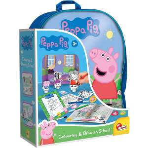 Zestaw Peppa Pig do kolorowania i rysowania ze plecakiem, zawiera markery, kolorowanki, naklejki i plecak Peppa Pig - Lisciani