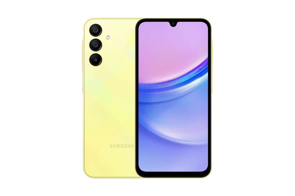 Samsung galaxy a15 4g 128gb 4gb ram dual sim mobiltelefon, sárga