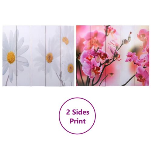 vidaXL Virágmintás Paraván - Kétoldalas Margaréta és Orchidea Design - Térelválasztó fal