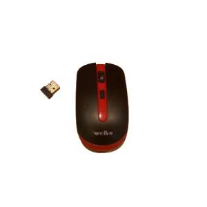 Bezdrôtová myš Weibo, 2,4 GHz, čierna a červená, s USB prijímačom - Myši