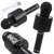Black Bluetooth karaoke microphone with built-in speaker, showing multiple angles