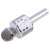 Silver Bluetooth karaoke microphone with built-in speaker and multiple buttons