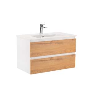 Долен шкаф Vario Forte 80 с мивка, бял дъб 90649024 - Leziter Шкаф за баня