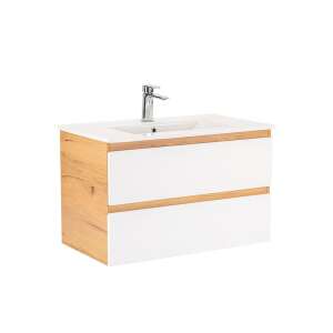 Долен шкаф Vario Forte 80 с мивка дъб-бял 90649090 - Leziter Шкаф за баня