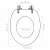 vidaXL universal toilet seat, MDF toilet seat, black toilet seat with chrome hinges, dimensions