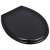 Black toilet seat, vidaXL universal toilet seat, MDF toilet seat, black toilet seat with chrome hinges