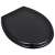 Black toilet seat, vidaXL universal toilet seat, MDF toilet seat, black toilet seat with chrome hinges