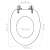 vidaXL universal toilet seat, MDF toilet seat, black toilet seat with chrome hinges, dimensions
