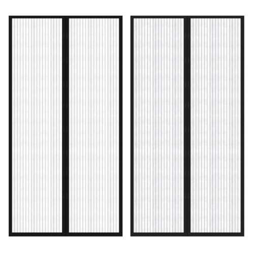 vidaXL Mágneses Szúnyogháló Ajtó, 2 db, fekete, 210 x 100 cm - Szúnyogháló