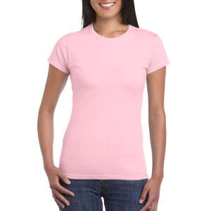 Softstyle Női póló, Gildan GIL64000, kereknyakú, rövid ujjú, Light Pink-XL 90667250 Női pólók