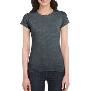 Softstyle Női póló, Gildan GIL64000, kereknyakú, rövid ujjú, Dark Heather-S 90667268 Női pólók