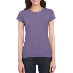 Softstyle Női póló, Gildan GIL64000, kereknyakú, rövid ujjú, Heather Purple-XL 90667562 Női pólók