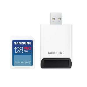 Samsung SD PRO Plus MB-SD128SB/WW, 128 GB, SDXC, Fehér memóriakártya és memóriakártya olvasó szett 90669036 