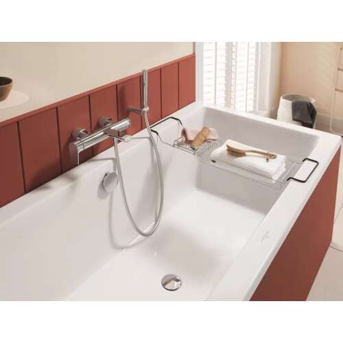 Villeroy & Boch Targa Plus Duo kád, 180x80 cm, fehér, króm csapteleppel és zuhanyrózsával