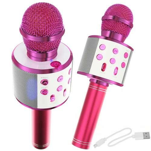 Karaoke mikrofon, beépített hangszóróval - rózsaszín