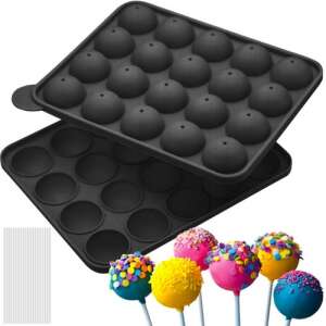 Szilikon gömb forma pálcikákkal – kézműves édességek készítéséhez, 20db 90671920 