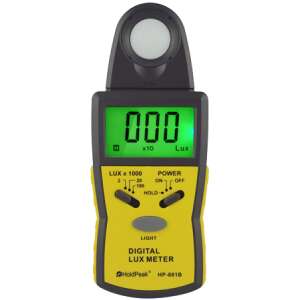 HOLDPEAK HP-881B Digitális fénymérő, luxban méri a fényerősséget, adatmegőrzéssel, behúzható érzékelőfejjel és hordtáskával - Uni-T