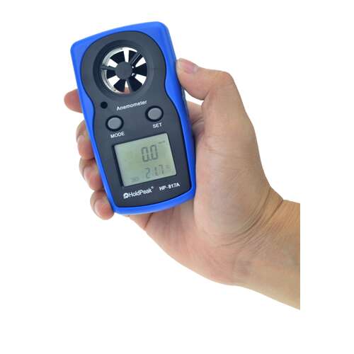 HOLDPEAK 817A Digitális szélerősség és hőmérsékletmérő, 0-30m / sec, -10°C- +60°C.